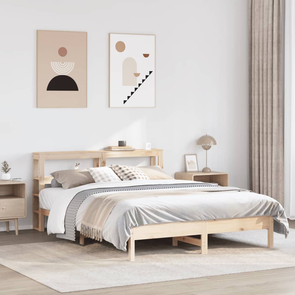 vidaXL Estructura de cama sin colchón madera de pino blanco 150x200 cm