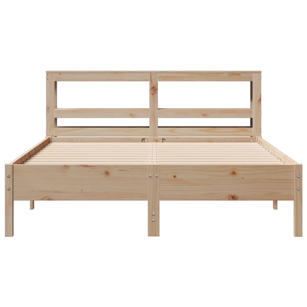 vidaXL Estructura de cama sin colchón madera de pino blanco 150x200 cm