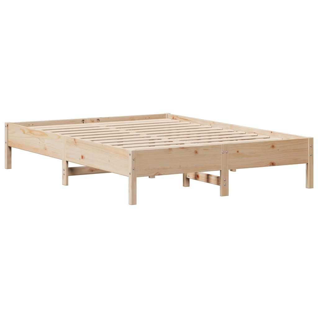 vidaXL Estructura de cama sin colchón madera de pino blanco 150x200 cm