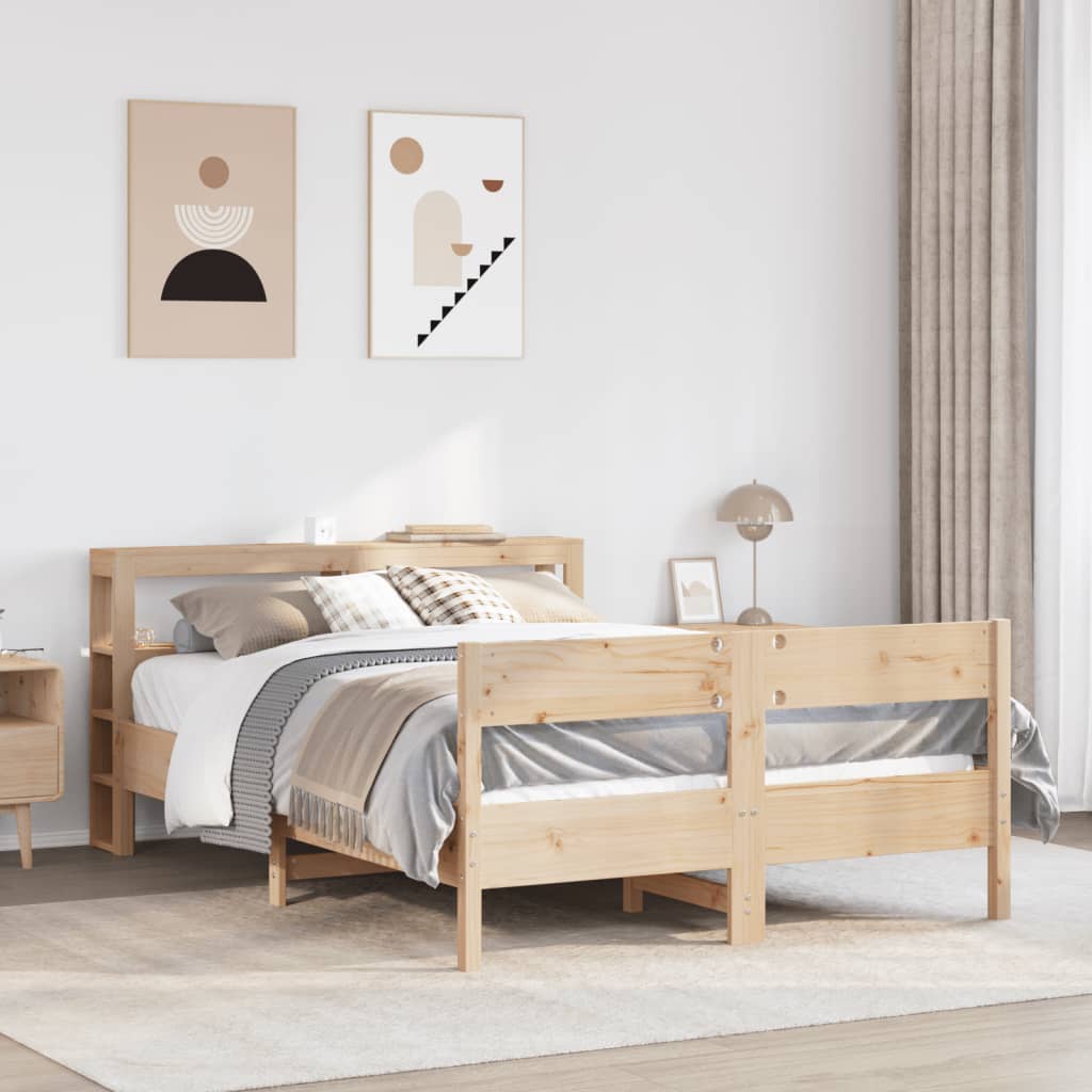 vidaXL Estructura de cama sin colchón madera de pino blanco 150x200 cm