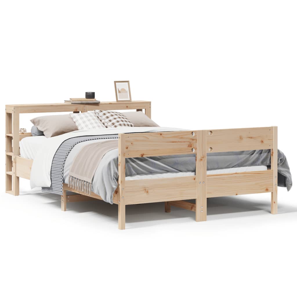 vidaXL Estructura de cama sin colchón madera de pino blanco 150x200 cm