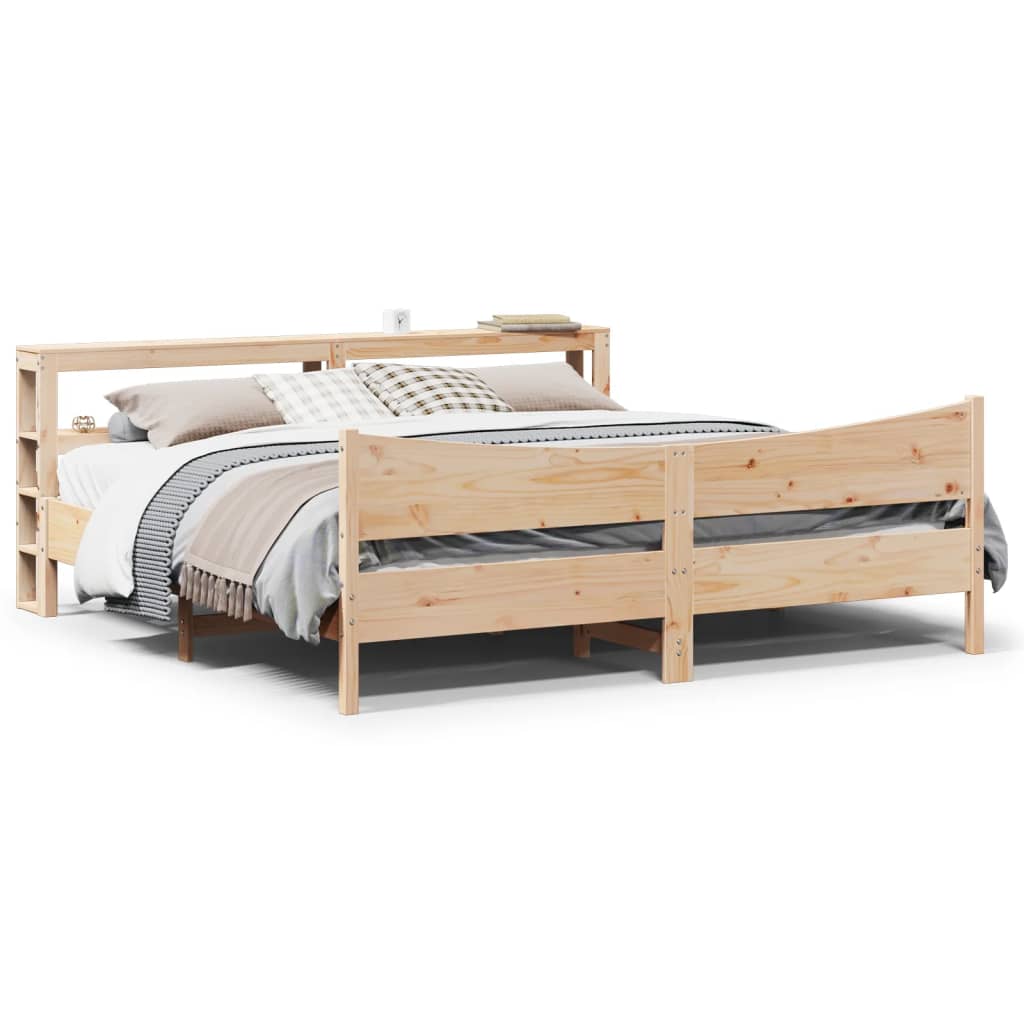 vidaXL Estructura de cama con cabecero madera maciza pino 180x200 cm