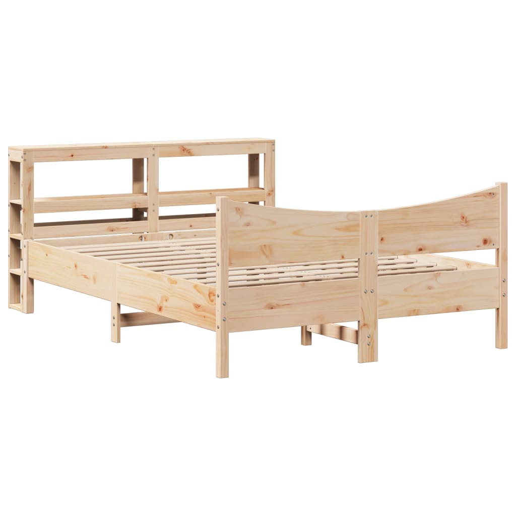 vidaXL Estructura de cama con cabecero madera maciza pino 160x200 cm