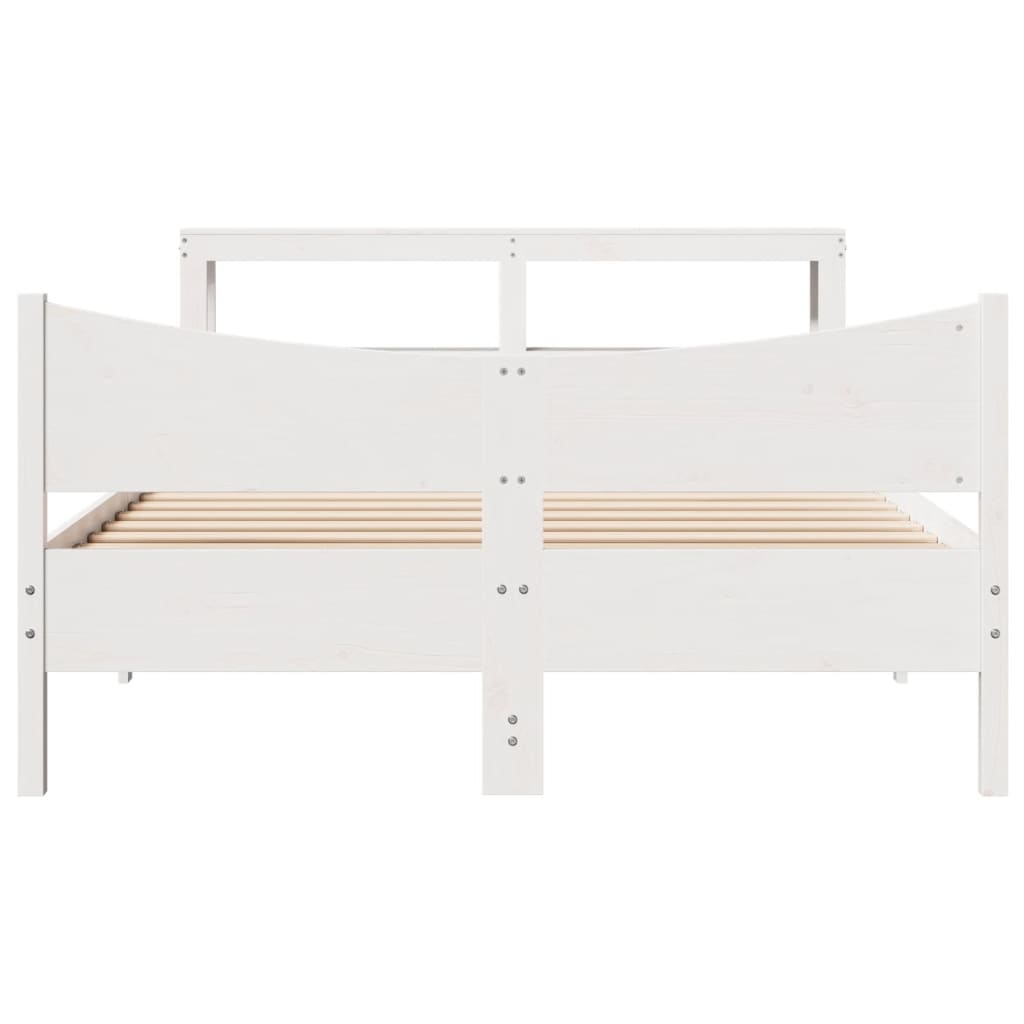 vidaXL Estructura de cama con cabecero madera de pino blanco 150x200cm