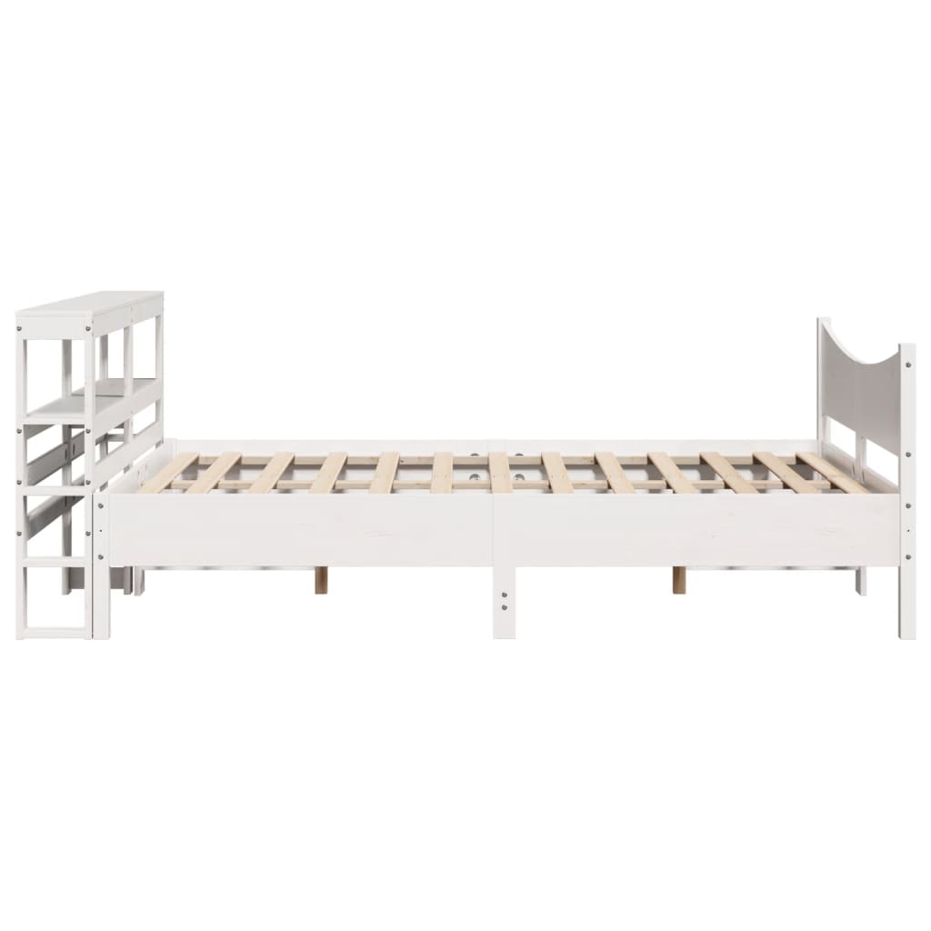 vidaXL Estructura de cama con cabecero madera de pino blanco 150x200cm