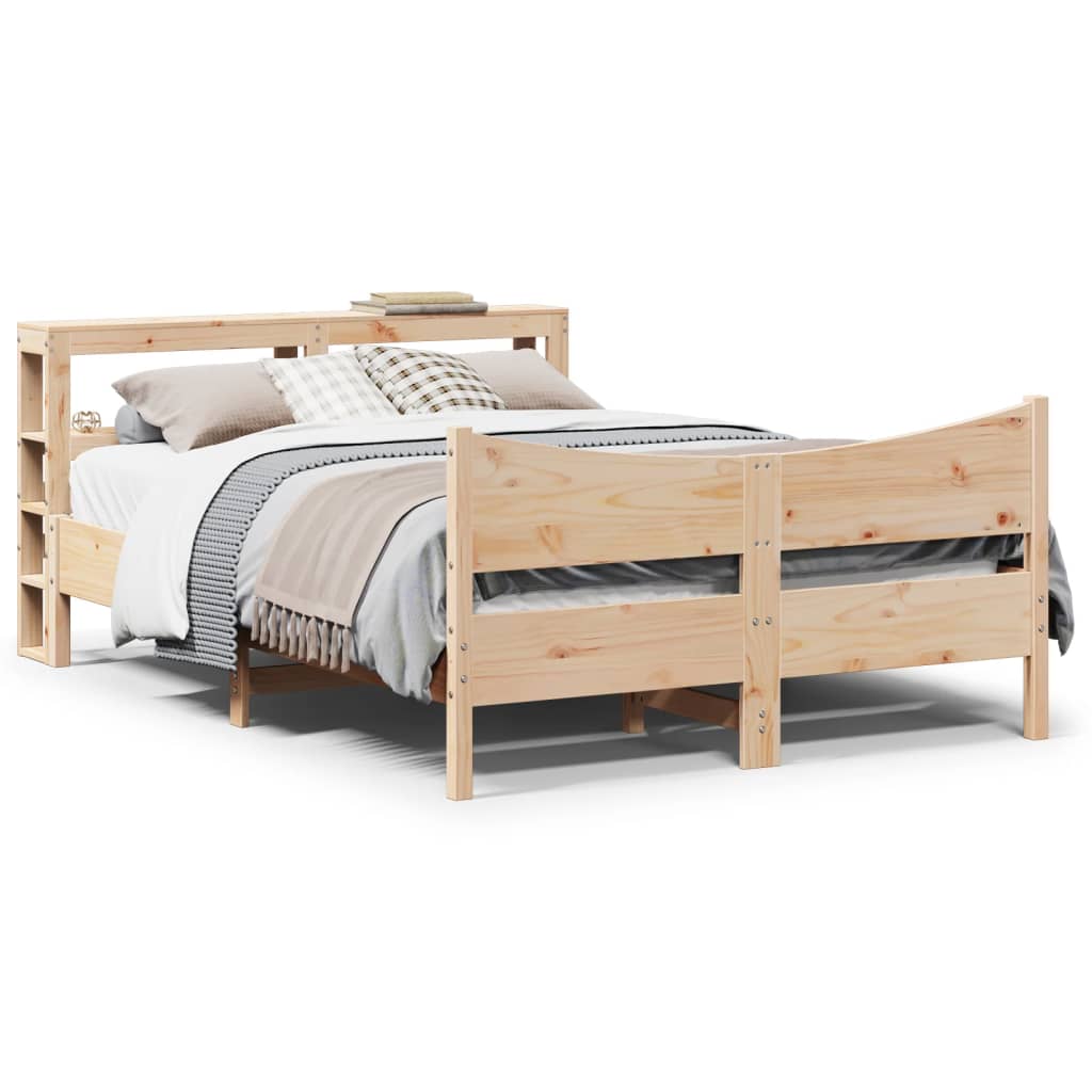 vidaXL Estructura de cama con cabecero madera maciza pino 120x200 cm