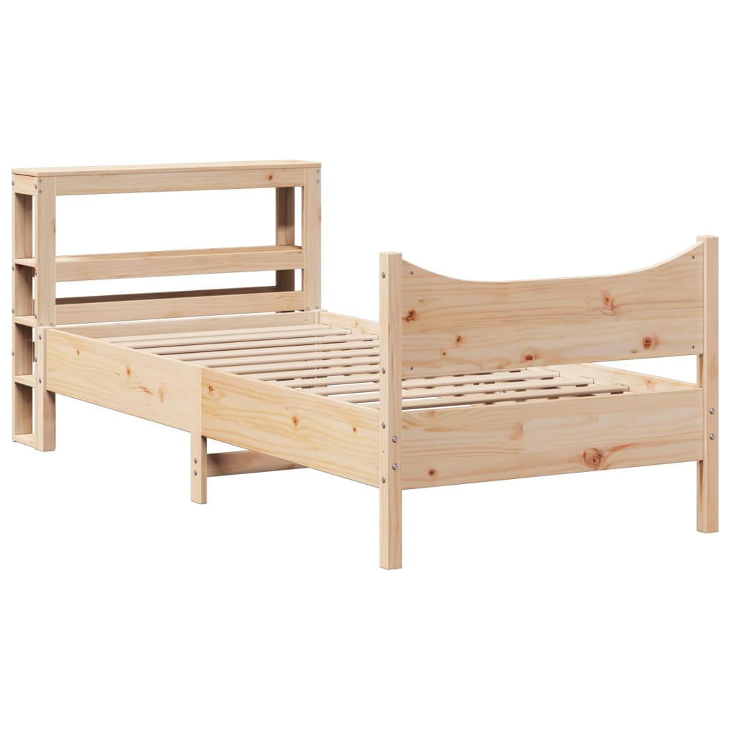 vidaXL Estructura de cama con cabecero madera maciza pino 100x200 cm