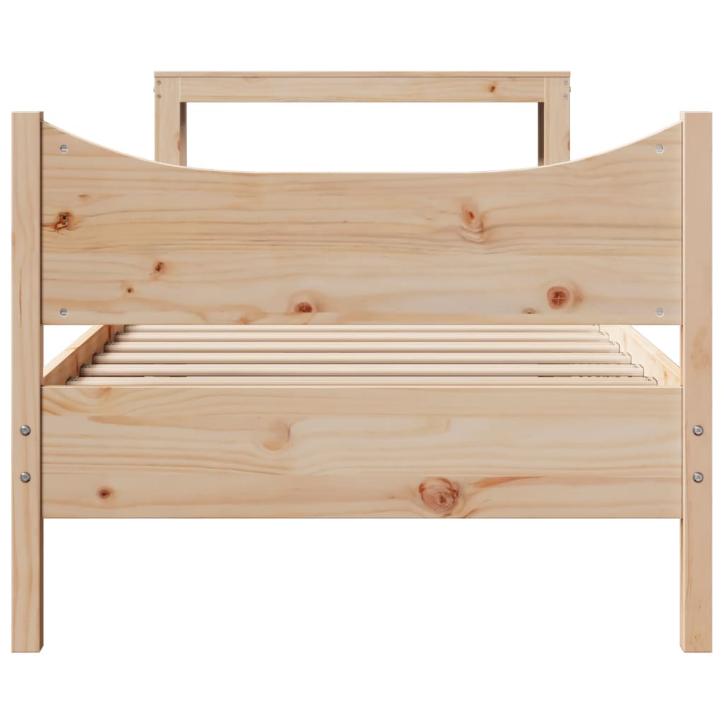 vidaXL Estructura de cama con cabecero madera maciza pino 100x200 cm