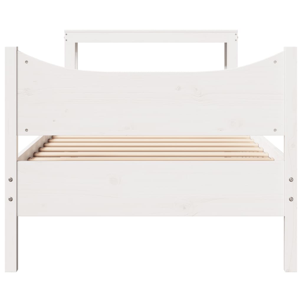 vidaXL Estructura de cama con cabecero madera de pino blanco 100x200cm