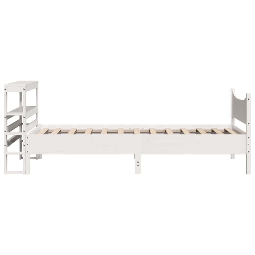 vidaXL Estructura de cama con cabecero madera de pino blanco 100x200cm