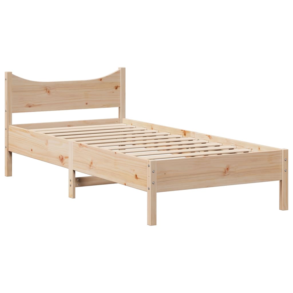 vidaXL Estructura de cama con cabecero madera maciza de pino 90x200 cm