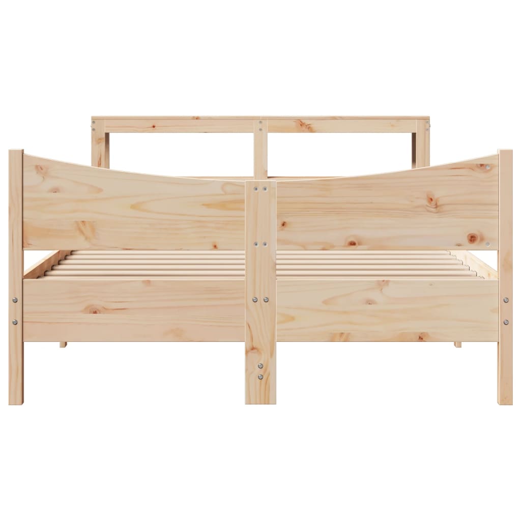 vidaXL Estructura de cama con cabecero madera maciza pino 120x190 cm