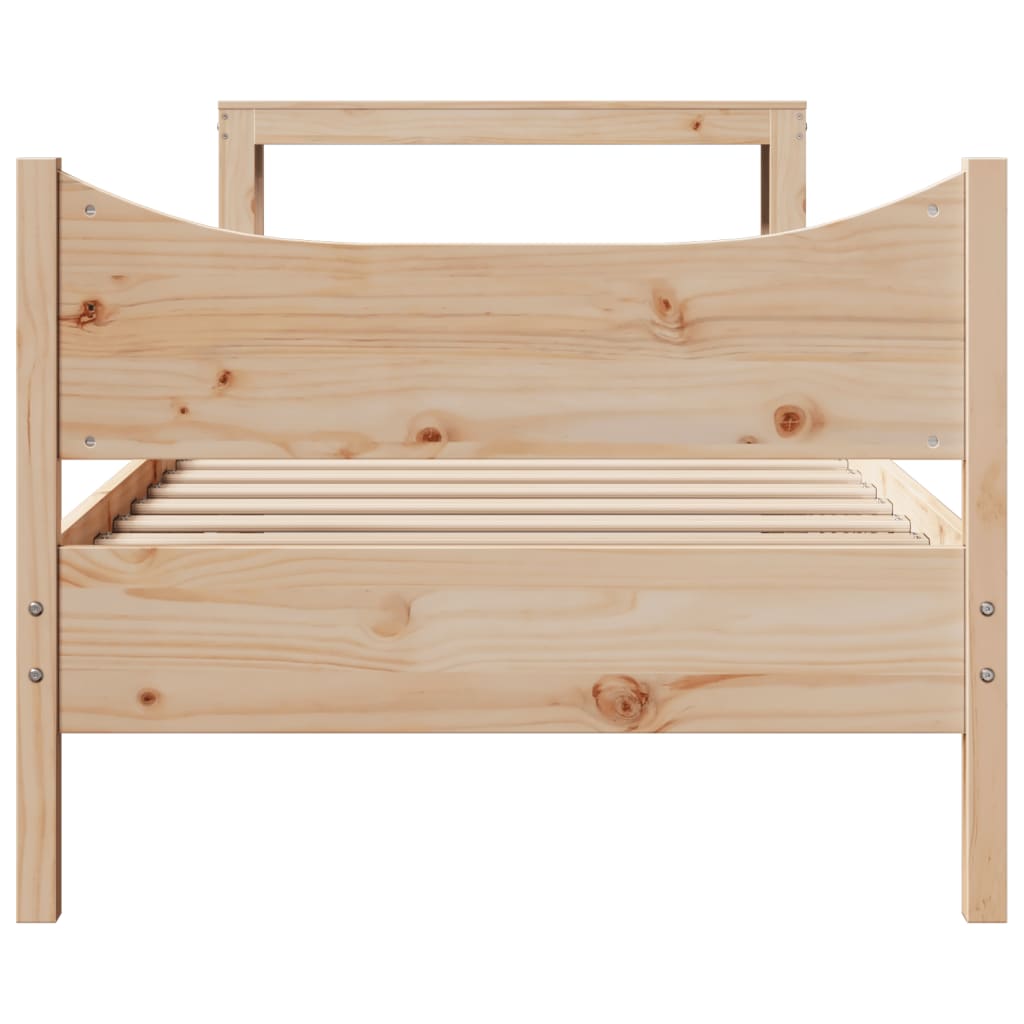 vidaXL Estructura de cama con cabecero madera maciza pino 90x190 cm