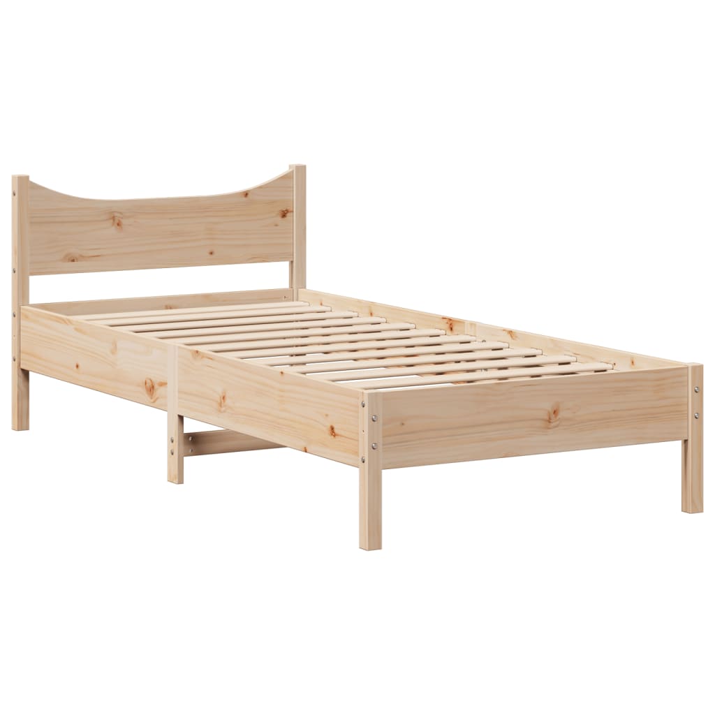 vidaXL Estructura de cama con cabecero madera maciza pino 90x190 cm