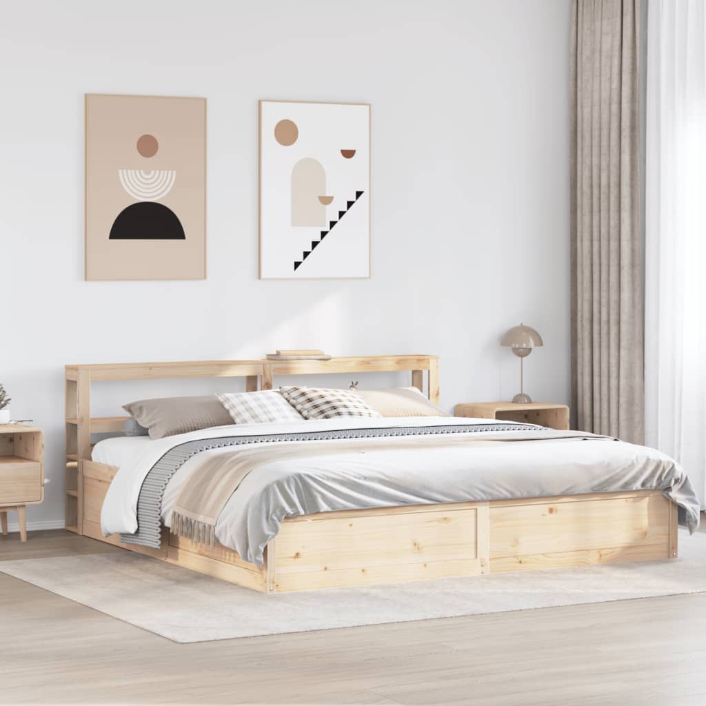 vidaXL Estructura de cama con cabecero madera maciza de pino 200x200cm