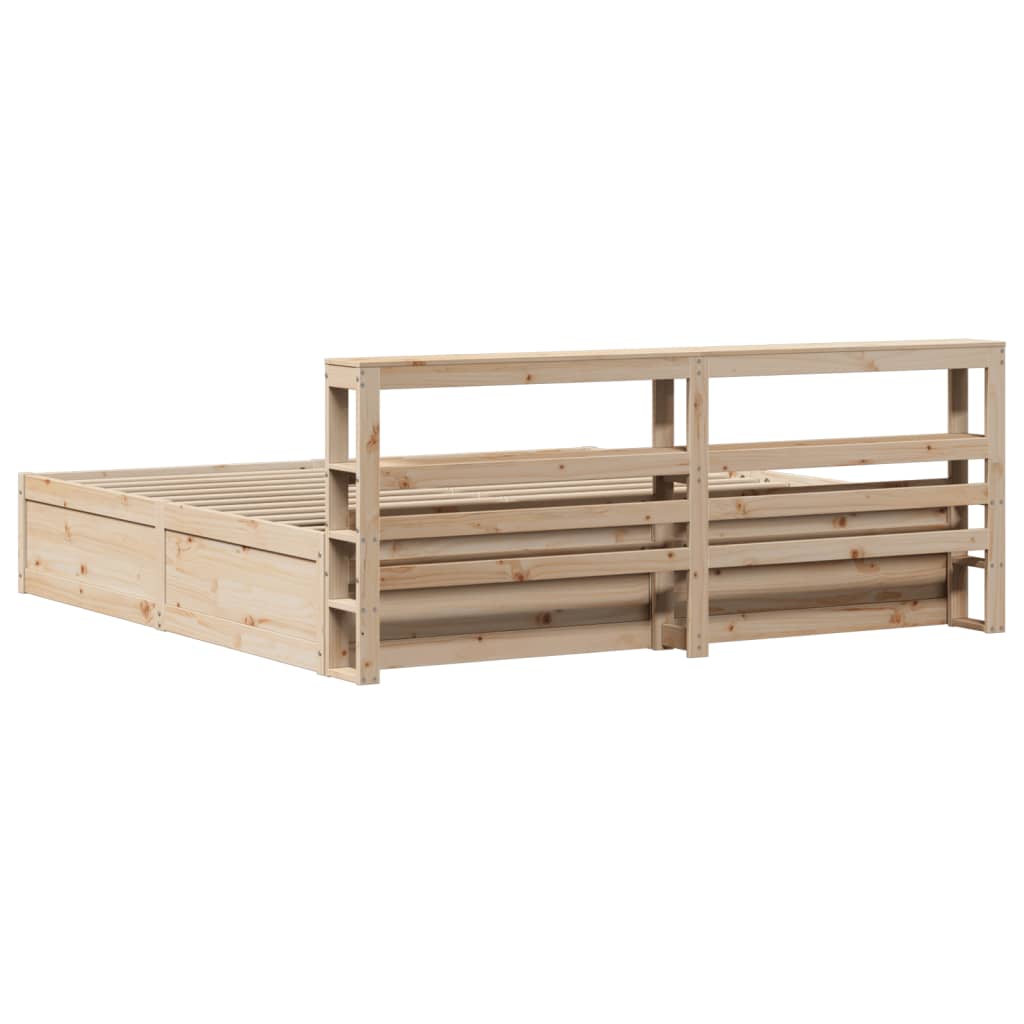 vidaXL Estructura de cama con cabecero madera maciza de pino 200x200cm