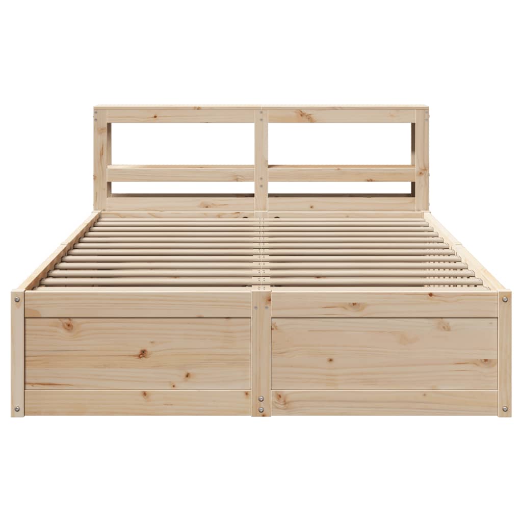 vidaXL Estructura de cama con cabecero madera maciza pino 160x200 cm