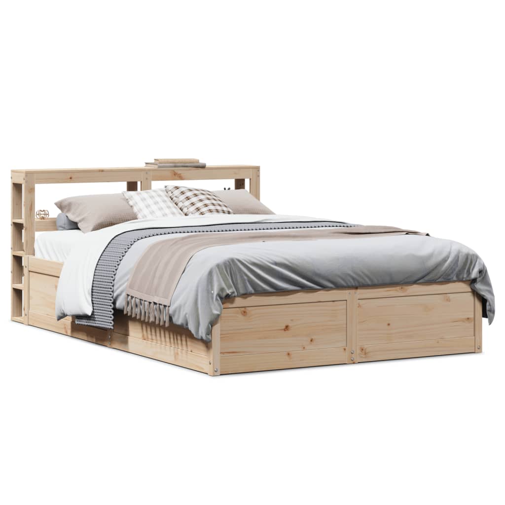 vidaXL Estructura de cama con cabecero madera maciza pino 160x200 cm