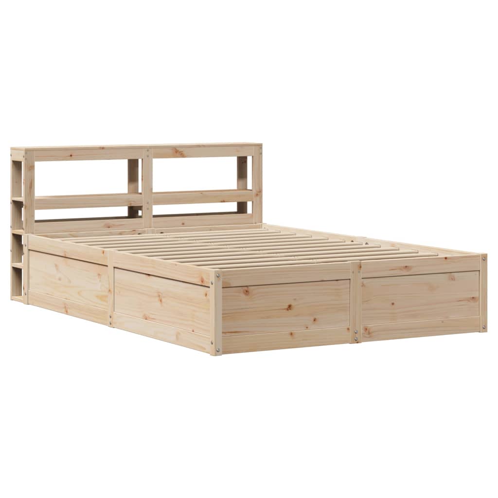 vidaXL Estructura de cama con cabecero madera maciza pino 120x200 cm