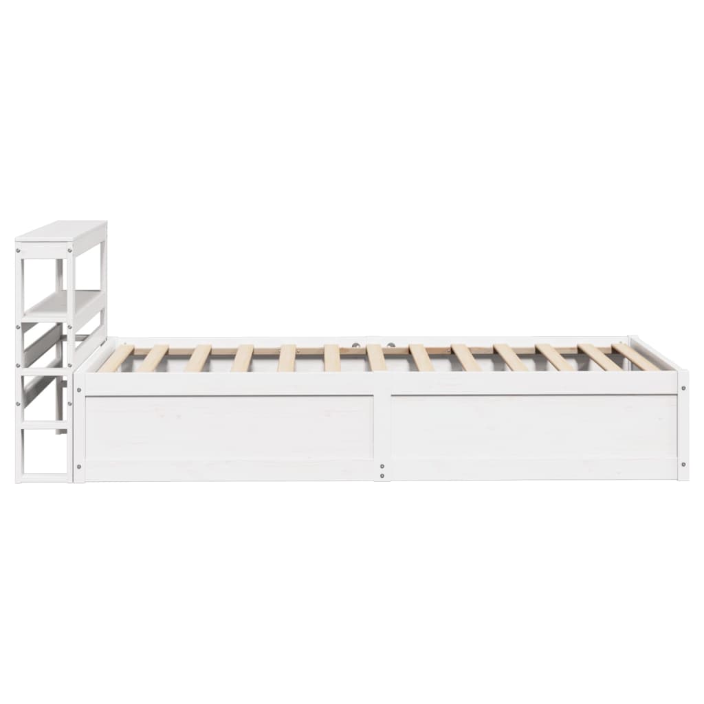 vidaXL Estructura de cama con cabecero madera de pino blanco 100x200cm