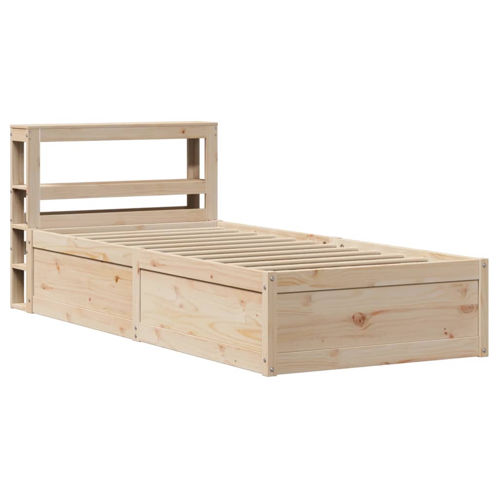 vidaXL Estructura de cama con cabecero madera maciza de pino 90x200 cm