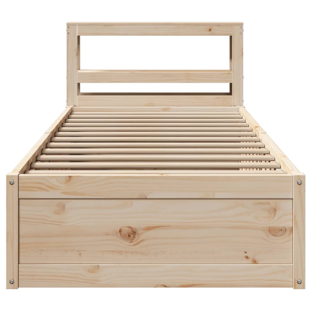 vidaXL Estructura de cama con cabecero madera maciza de pino 90x200 cm