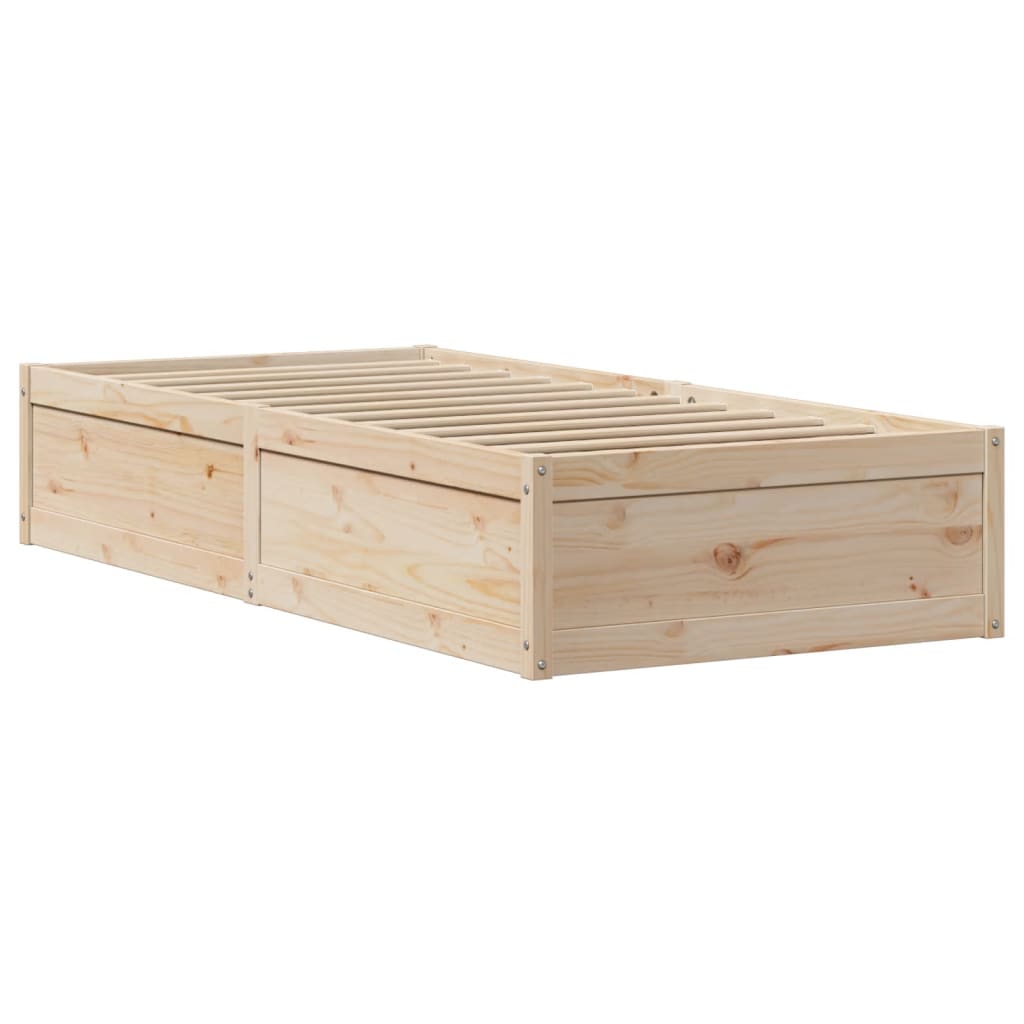 vidaXL Estructura de cama con cabecero madera maciza de pino 90x200 cm