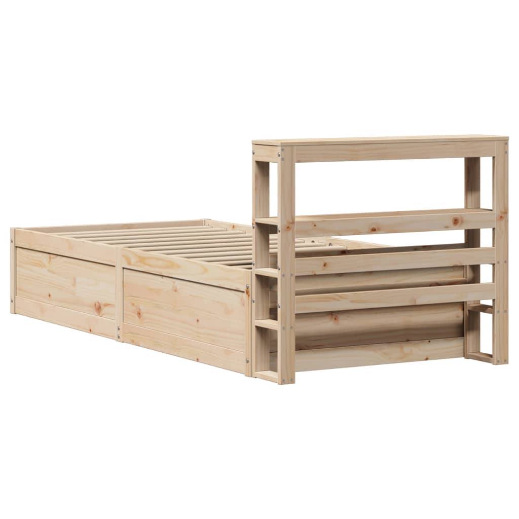 vidaXL Estructura de cama con cabecero madera maciza de pino 90x200 cm