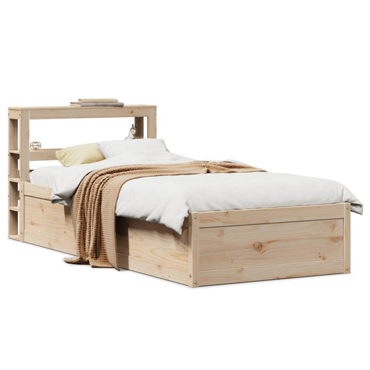 vidaXL Estructura de cama con cabecero madera maciza de pino 90x200 cm