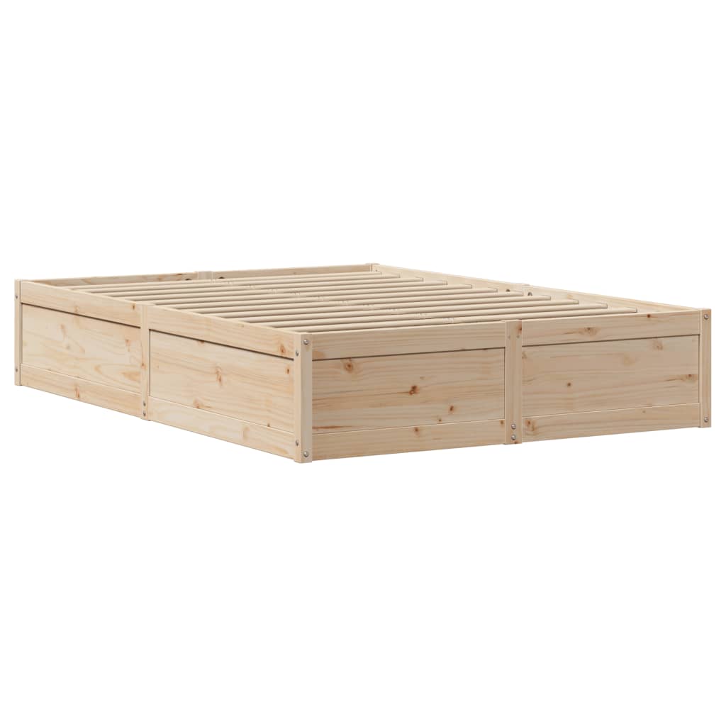 vidaXL Estructura de cama con cabecero madera maciza pino 140x190 cm