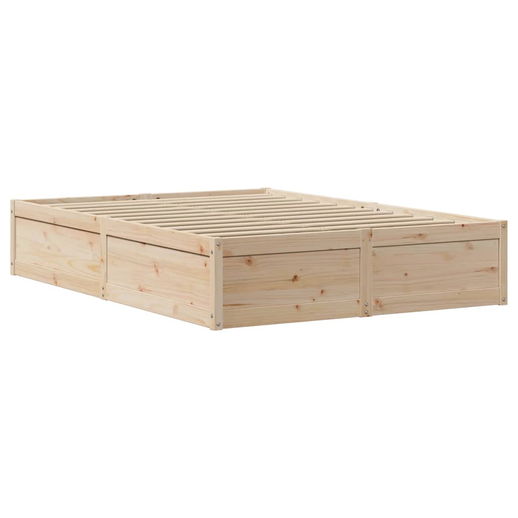 vidaXL Estructura de cama con cabecero madera maciza pino 135x190 cm