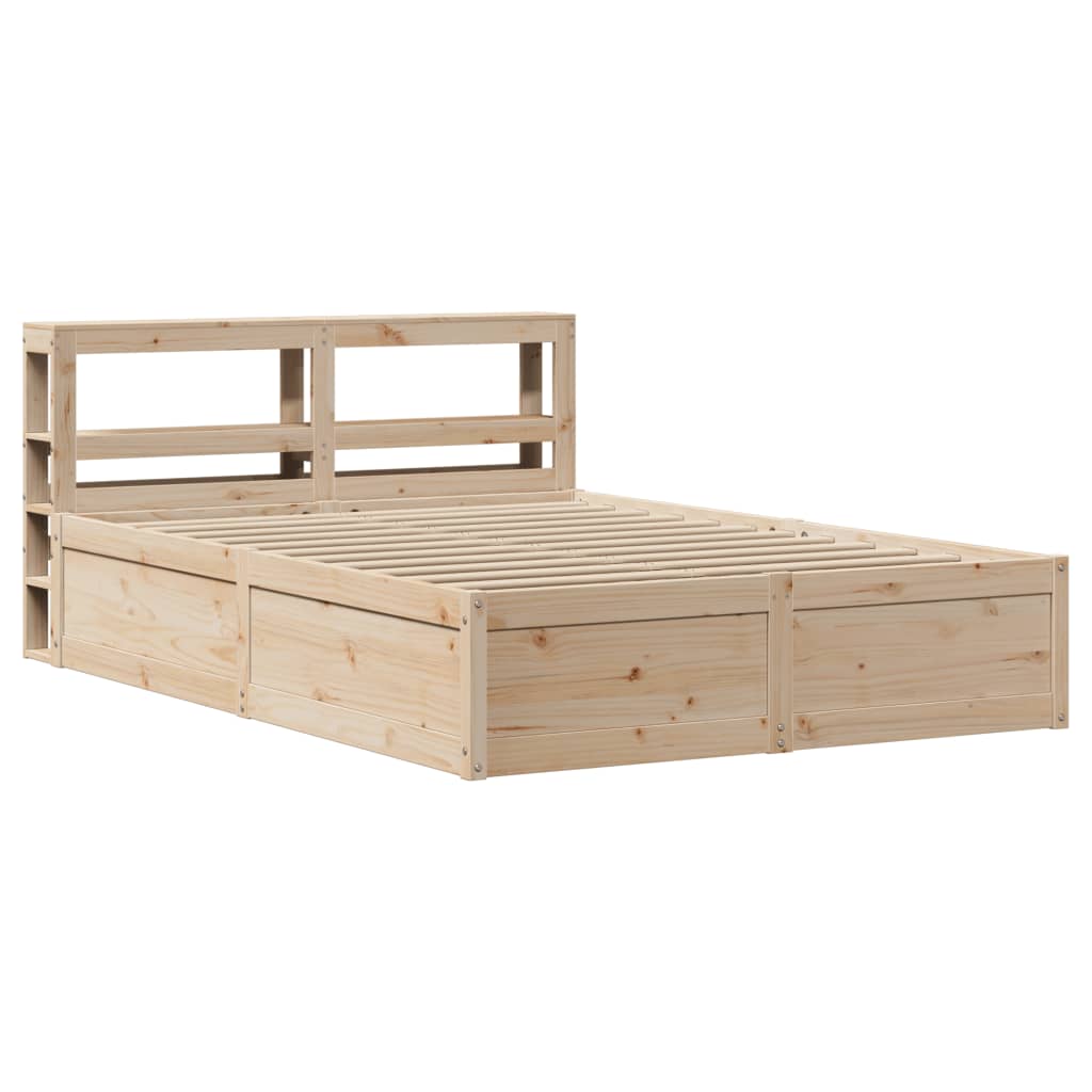 vidaXL Estructura de cama con cabecero madera maciza pino 120x190 cm