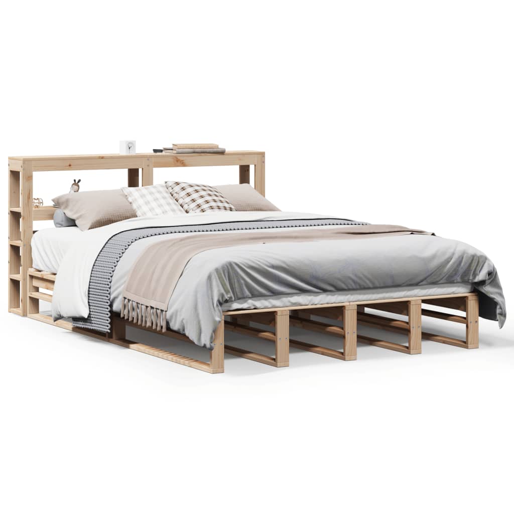 vidaXL Estructura de cama sin colchón madera de pino blanco 150x200 cm