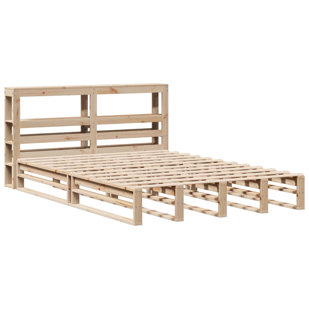 vidaXL Estructura de cama sin colchón madera de pino blanco 150x200 cm