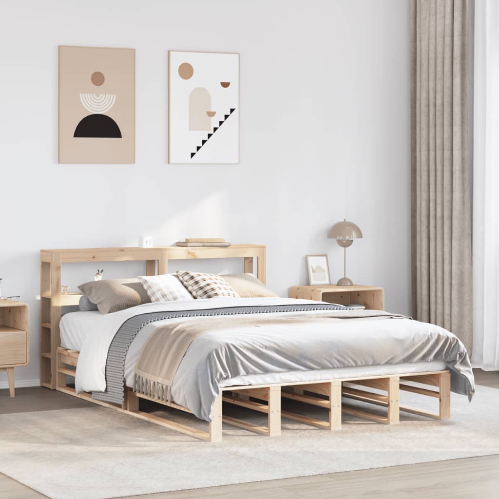 vidaXL Estructura de cama sin colchón madera de pino blanco 150x200 cm