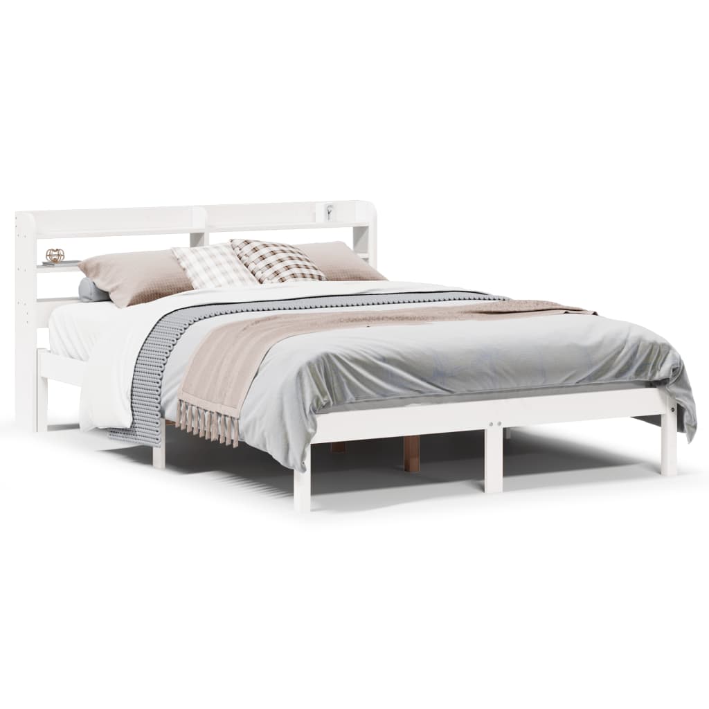 vidaXL Estructura de cama sin colchón madera maciza blanca 120x190 cm