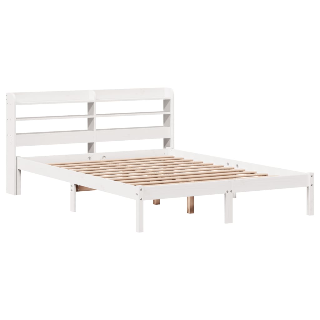 vidaXL Estructura de cama sin colchón madera maciza blanca 120x190 cm