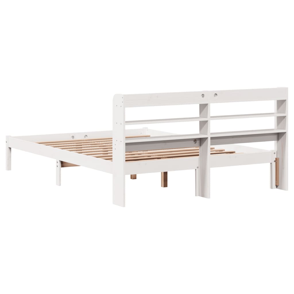 vidaXL Estructura de cama sin colchón madera maciza blanca 120x190 cm