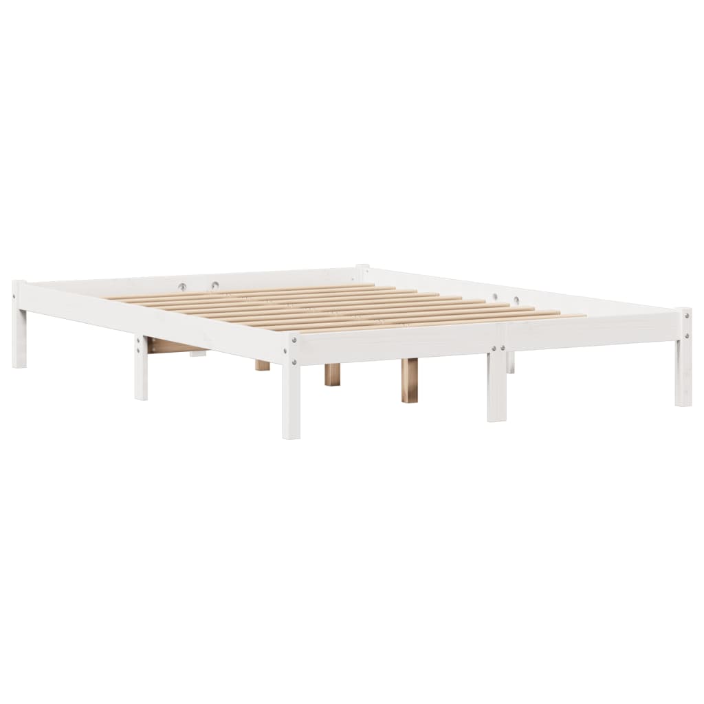 vidaXL Estructura de cama sin colchón madera maciza blanca 120x190 cm