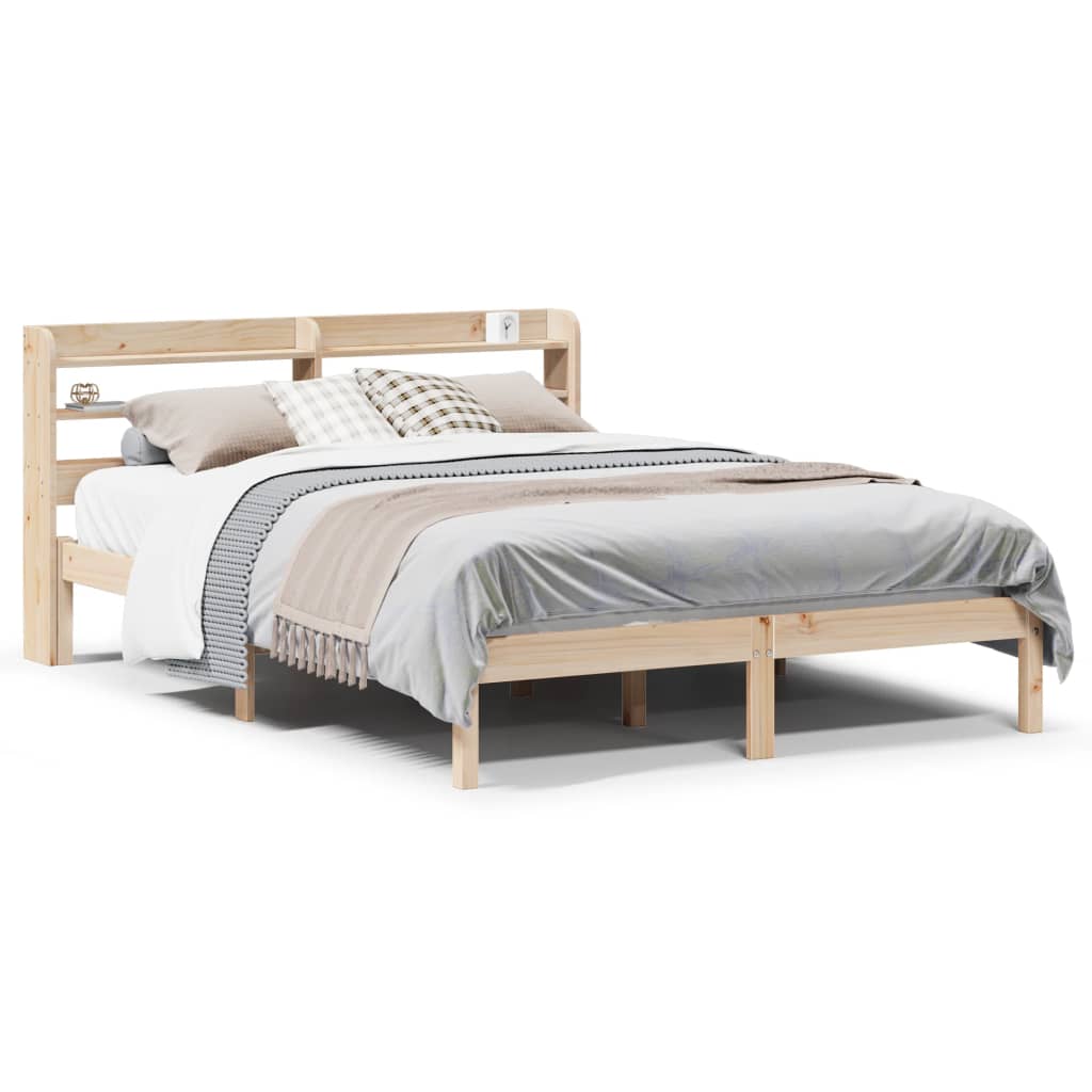 vidaXL Estructura de cama sin colchón madera de pino blanco 150x200 cm