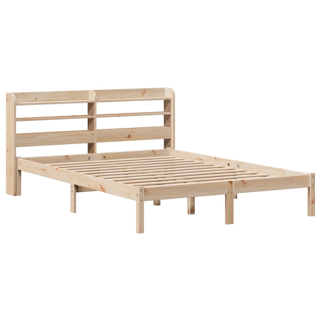 vidaXL Estructura de cama sin colchón madera de pino blanco 150x200 cm