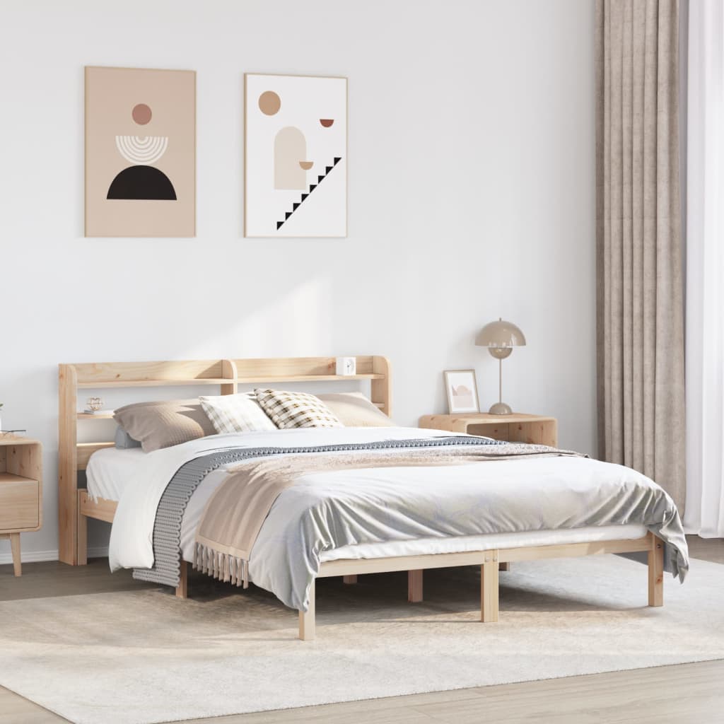 vidaXL Estructura de cama sin colchón madera de pino blanco 150x200 cm