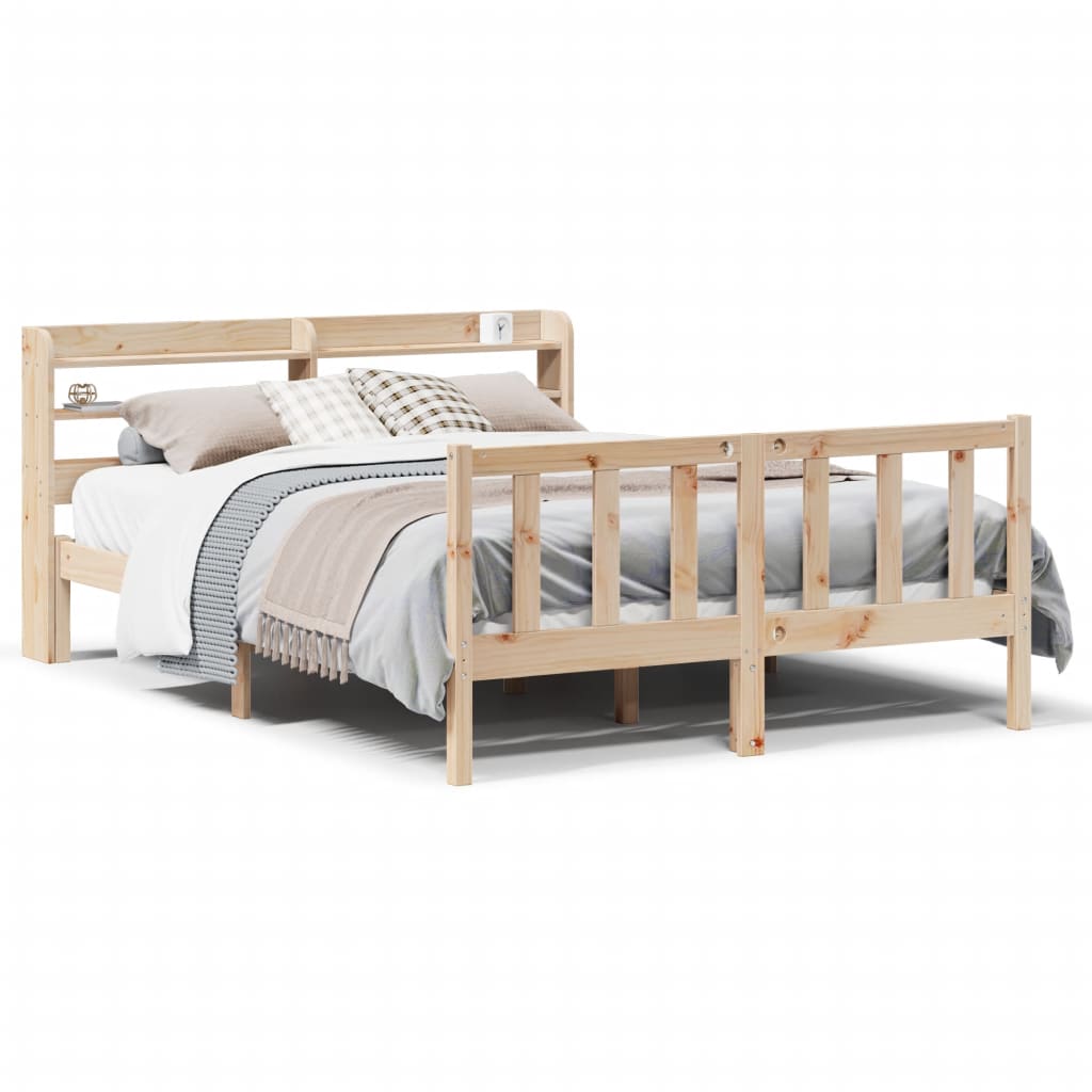 vidaXL Estructura de cama sin colchón madera de pino blanca 140x200 cm