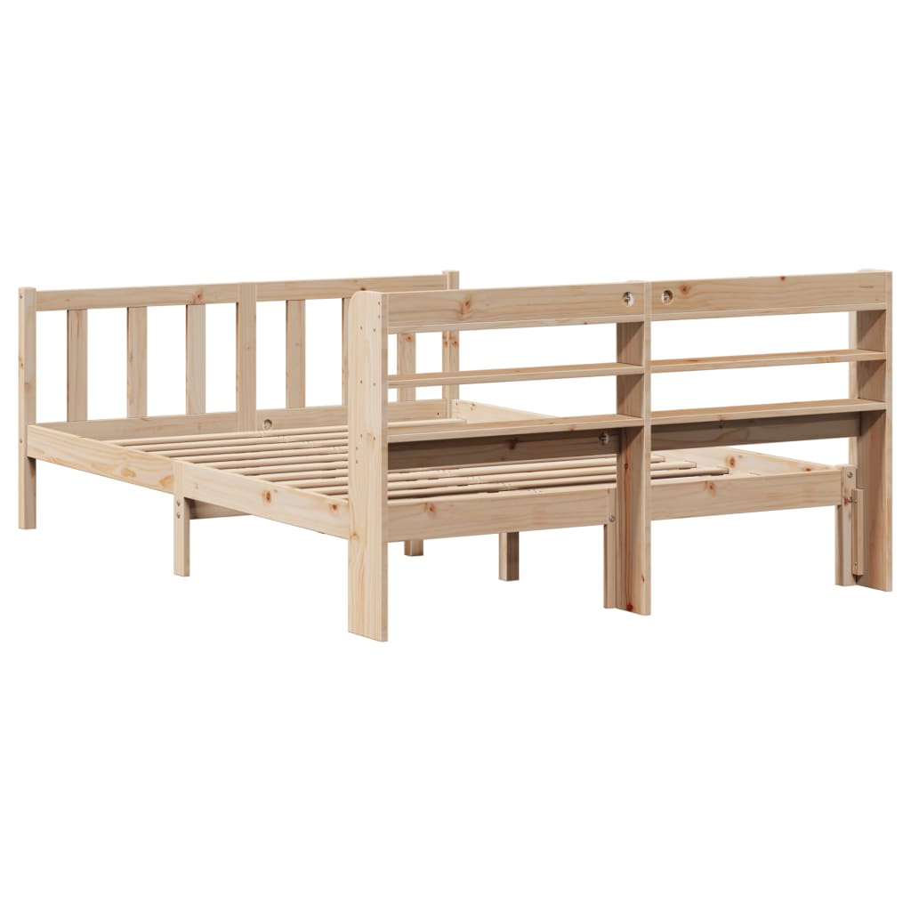 vidaXL Estructura de cama sin colchón madera de pino blanca 140x200 cm