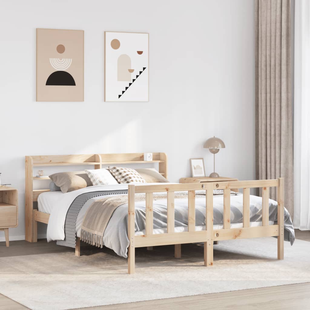 vidaXL Estructura de cama sin colchón madera de pino blanca 140x200 cm