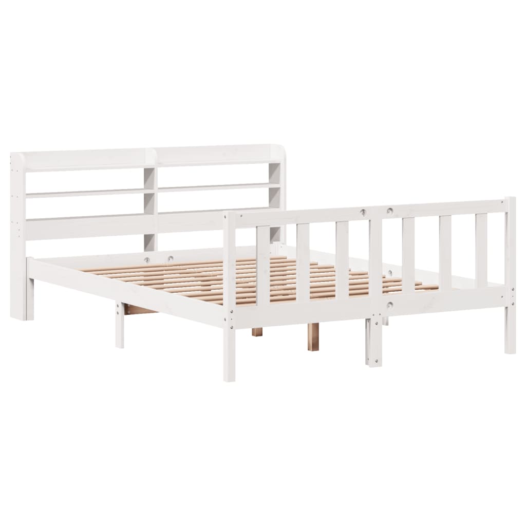 vidaXL Estructura de cama sin colchón madera de pino blanca 140x200 cm