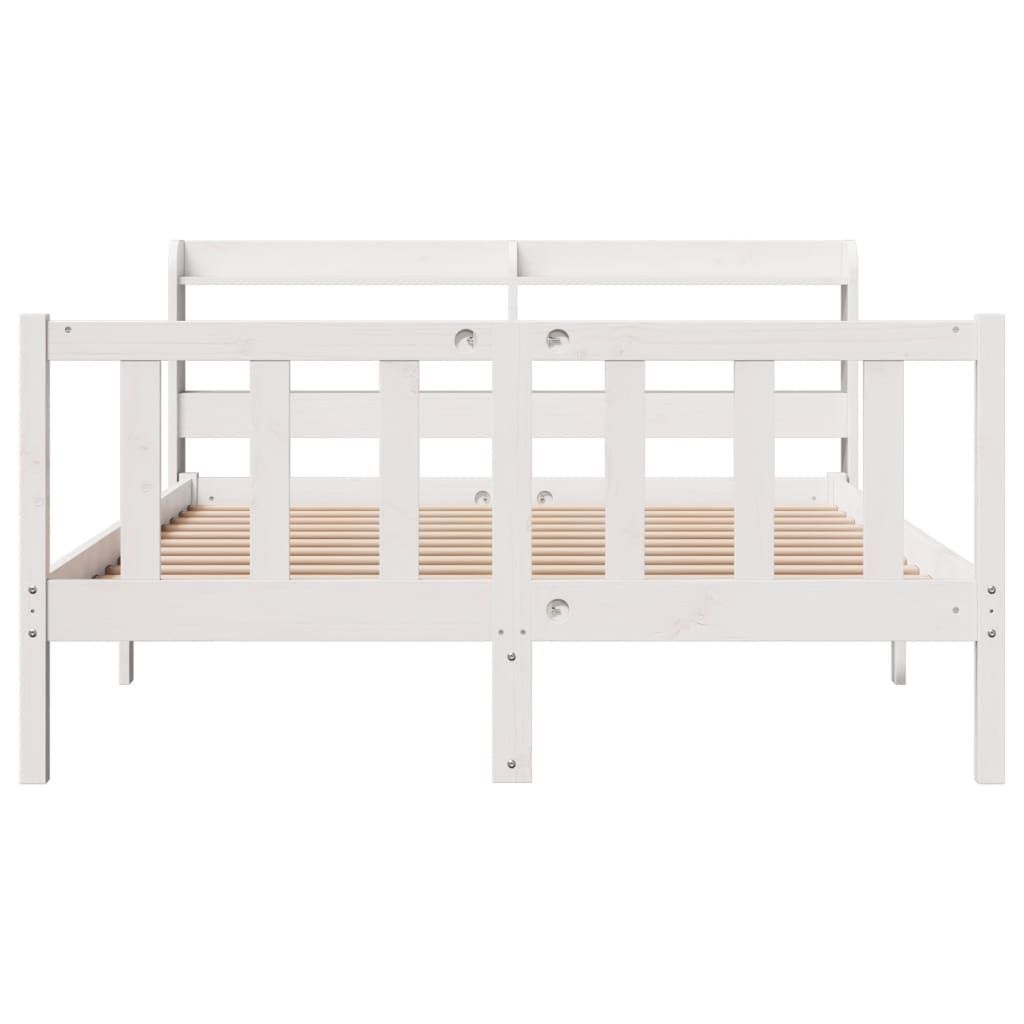 vidaXL Estructura de cama sin colchón madera de pino blanca 140x200 cm