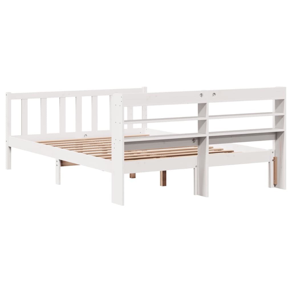 vidaXL Estructura de cama sin colchón madera de pino blanca 140x200 cm