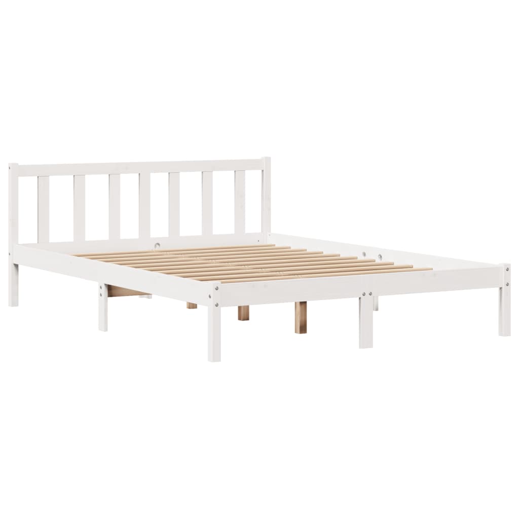 vidaXL Estructura de cama sin colchón madera de pino blanca 140x200 cm