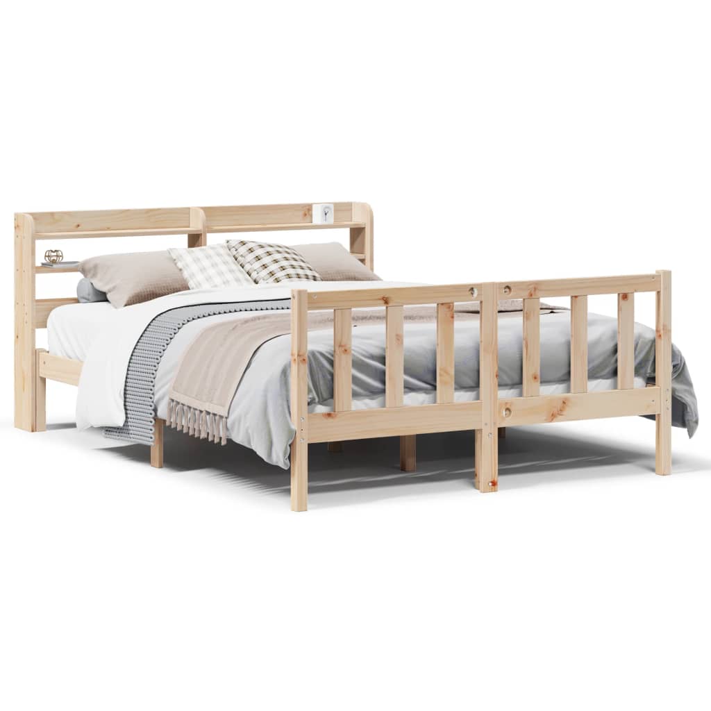 vidaXL Estructura de cama sin colchón madera de pino blanco 150x200 cm